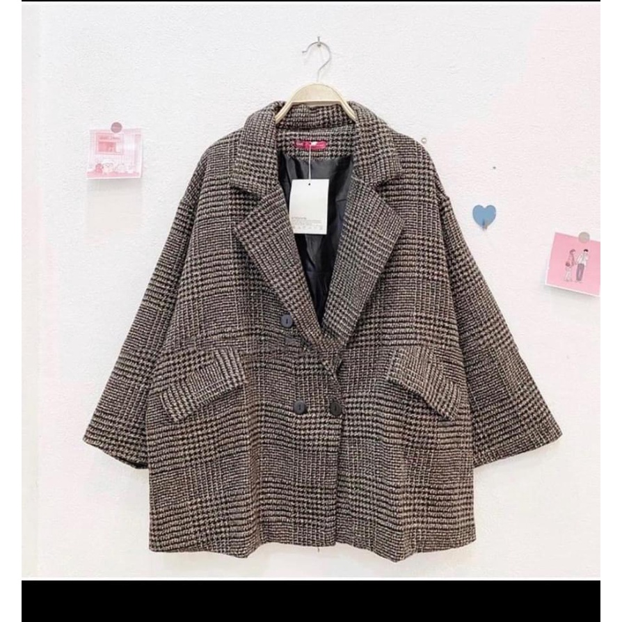 [ẢNH THẬT]Áo blazer kẻ sọc sang chảnh trơn Khoác Dạ Dáng Dài - dáng suông rộng trượt vạt bầu dáng rộng- áo khoá