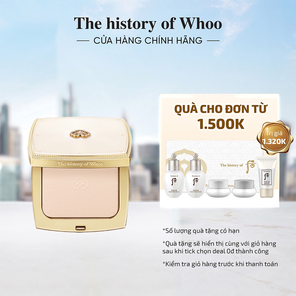 [Mã VISAPREMIUM giảm 150K]Phấn phủ nhung lì The history of Whoo Gongjinhyang Mi Velvet Powder Pact 12g