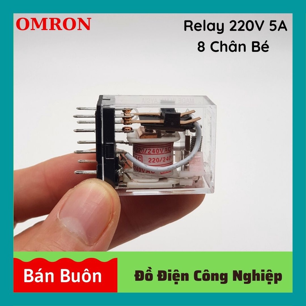 Relay omron 220v, rơ le 8 chân, relay 220v 5a