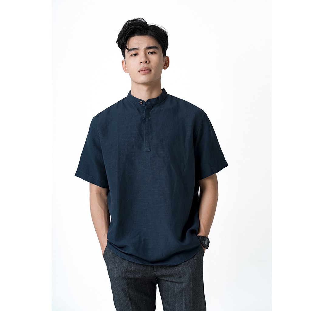 Áo Sơ Mi Nam Linen Cổ Lãnh Tụ Cao Cấp 4MEN ASM014 ˇ ྇