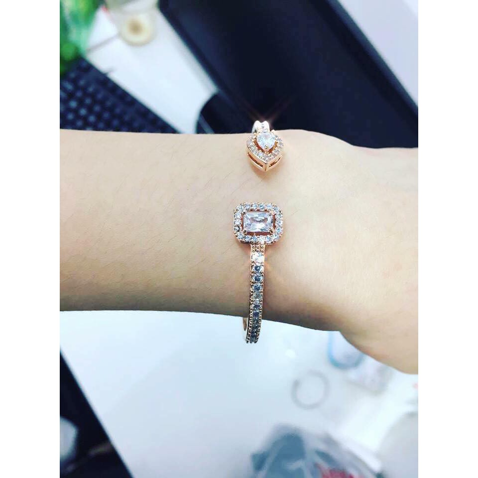 Lắc tay Bạc 925 đính đá CZ sáng - Phụ kiện nữ đi tiệc, cưới hỏi OBE Jewelry - Trang sức Bạc nữ cao cấp