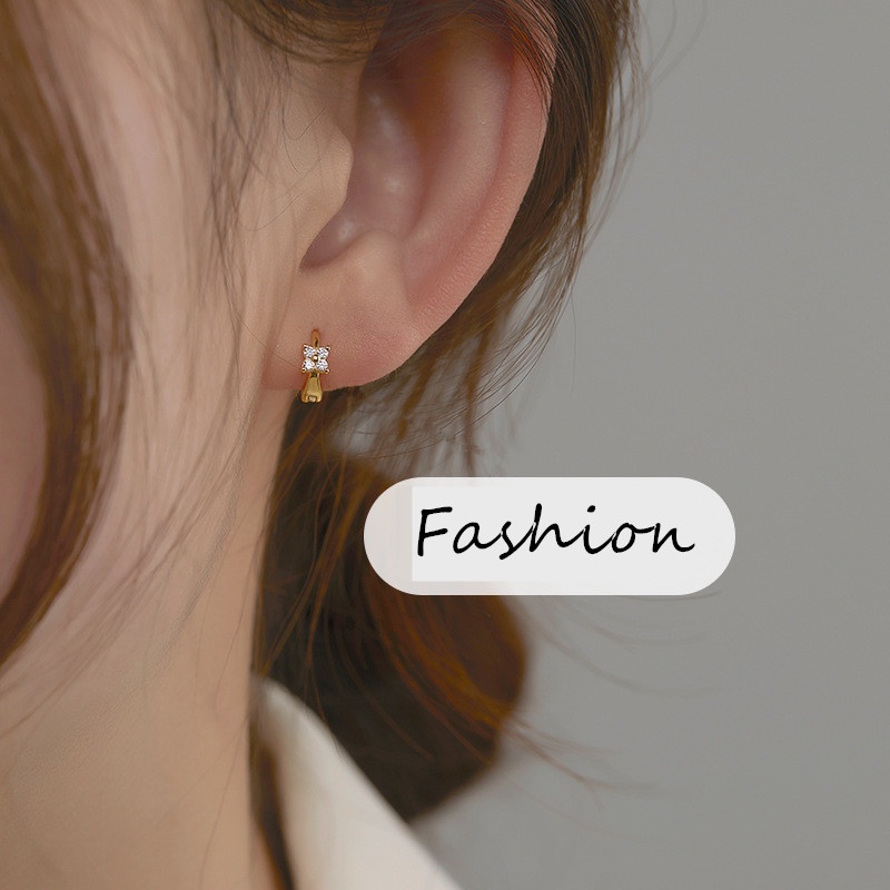 Đôi Khuyên Tai Mạ Vàng 14K Đính Đá Thời Trang Cho Nữ