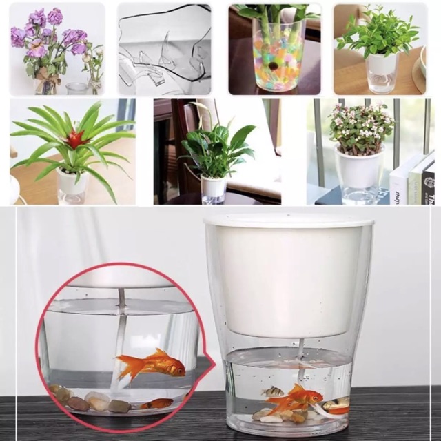 Chậu trồng cây 2 lớp tự tưới FL-W359