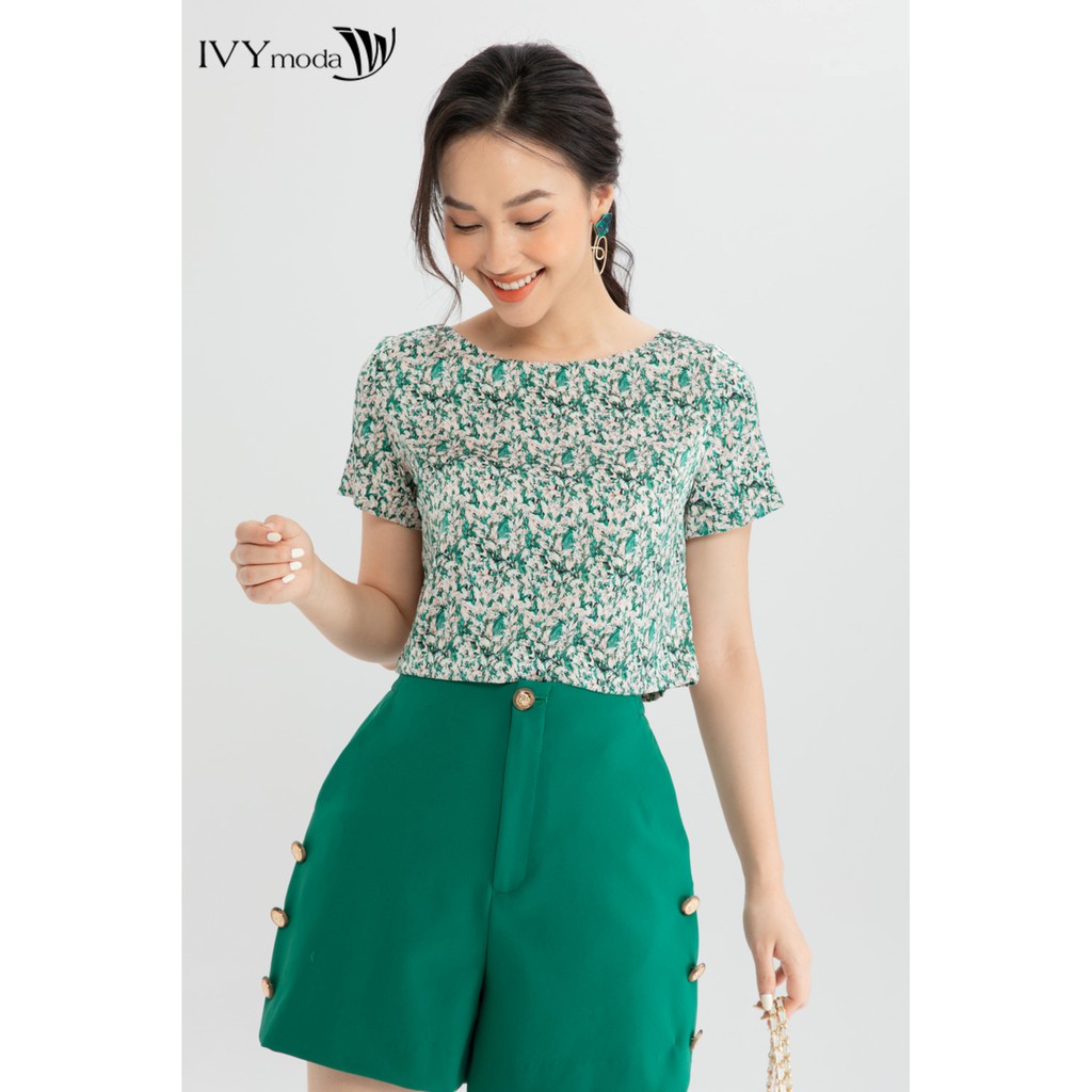 [NHẬP WABRTL5 GIẢM 10% TỐI ĐA 50K ĐH 250K ]Quần sooc nữ 6 khuy IVY moda MS 20M6442