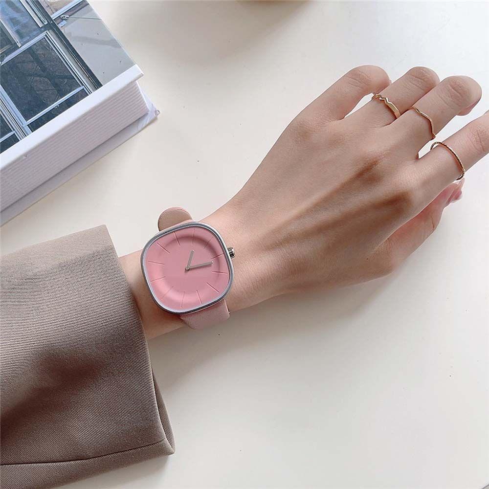 QQMALL Đồng Hồ Nữ Dây Da Mặt Vuông Thời Trang