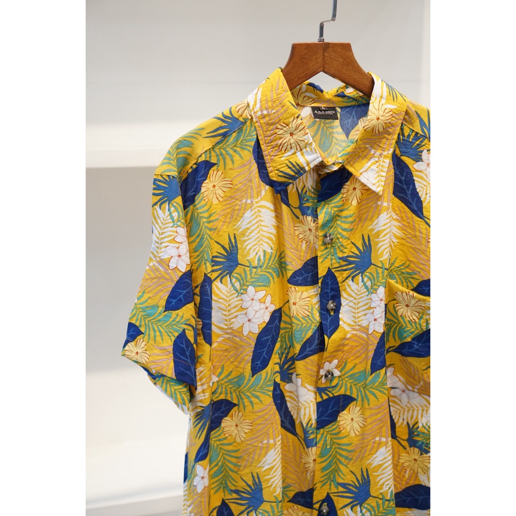 (SALE) Ao sơ mi nam Hawai ANHSTORE chất đũi họa tiết mùa hè