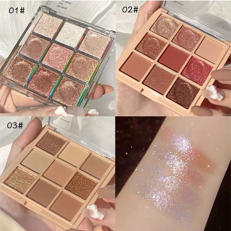 Bảng phấn mắt 9 màu nhũ lì bắt sáng ROTO Eyeshadow xinh xắn tiện lợi hot trend ROTO01 | BigBuy360 - bigbuy360.vn