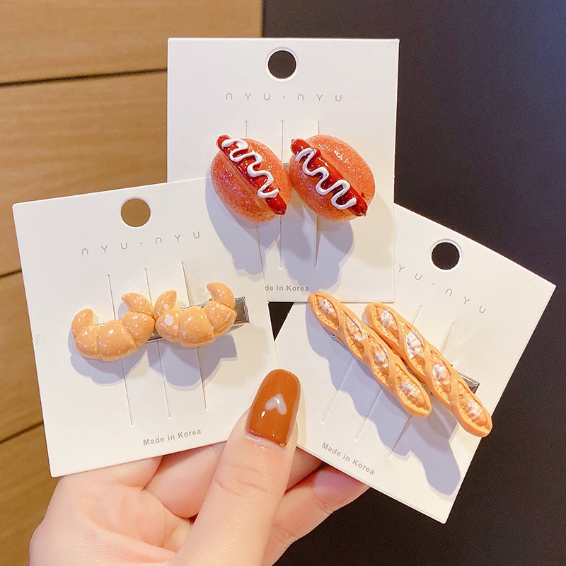 Kẹp Tóc Hình Bánh Hamburger Phong Cách Hàn Quốc Dễ Thương Cho Bé Gái