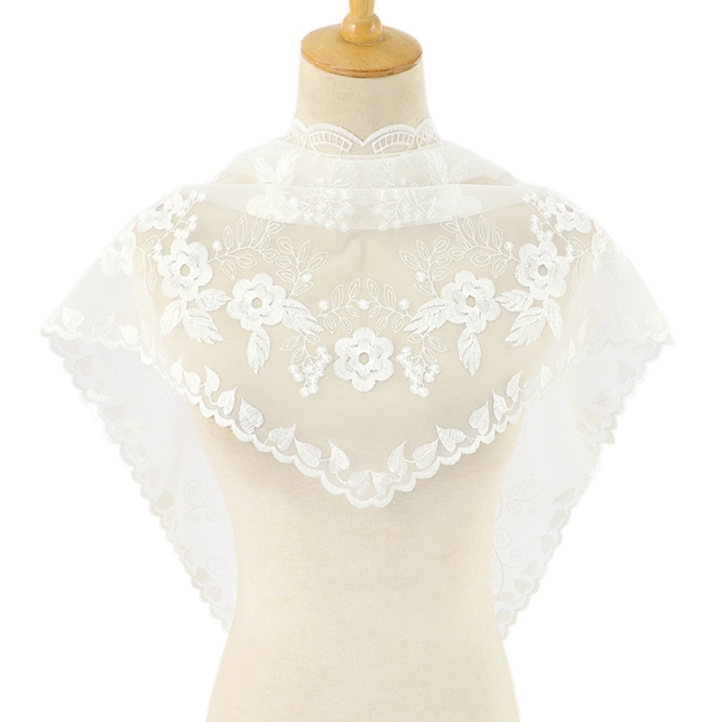 Khăn Trùm Đầu Mùa Hè Bằng Ren Nhẹ Hình Tam Giác In Họa Tiết Hoa Cho Nữ