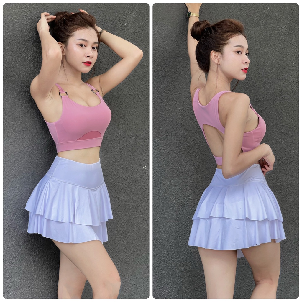 Chân Váy Xòe 2 Lớp Thể Thao Nữ Tập Cầu Lông, Tennis Tiện Dụng