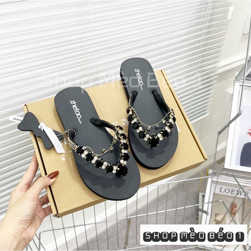 Dép kẹp xỏ ngón quai đá fullbox fullbox hàng quảng châu cao cấp