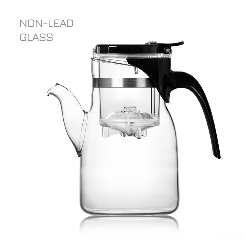 Bình lọc trà thủy tinh lõi PC B04 900mL - Ấm trà thủy tinh chịu nhiệt lọc trà có van khóa Samahome Shop