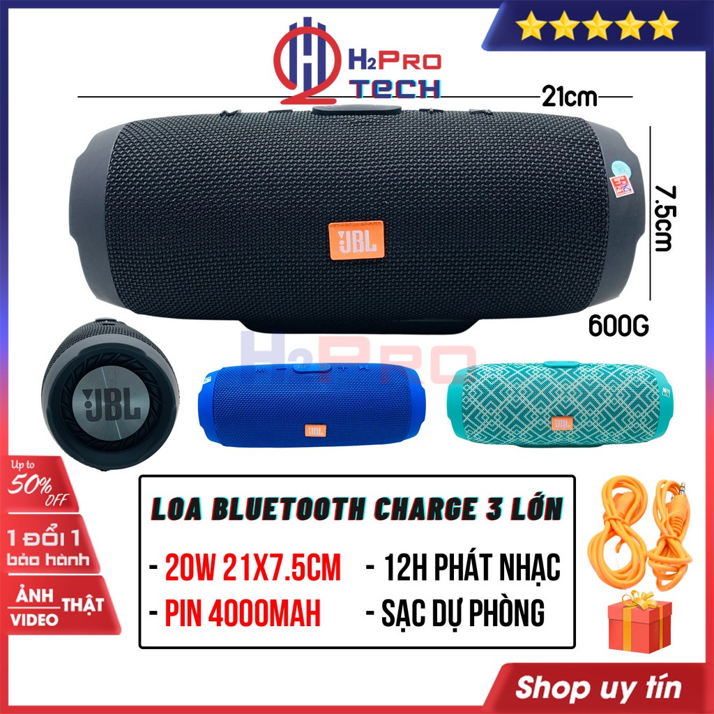 Loa Bluetooth Mini, Loa Nghe Nhạc C3 Lớn 20W Pin Dự Phòng 4000Mah, Nghe Nhạc Hay, Usb, Thẻ Nhớ (Tặng Dây) - H2Pro Tech