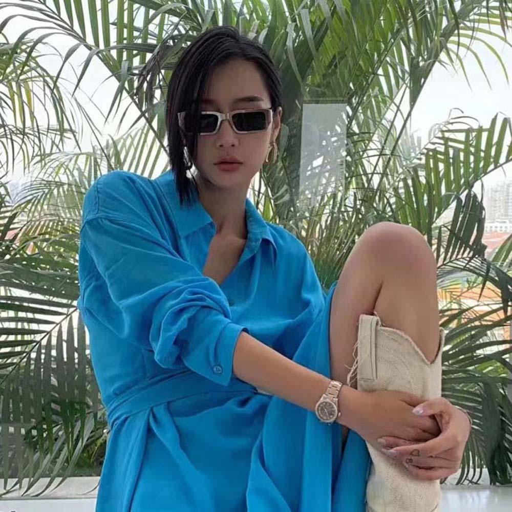 Kính Mát Gọng Thép Chống Nắng Phong Cách Châu Âu Retro Cho Nữ