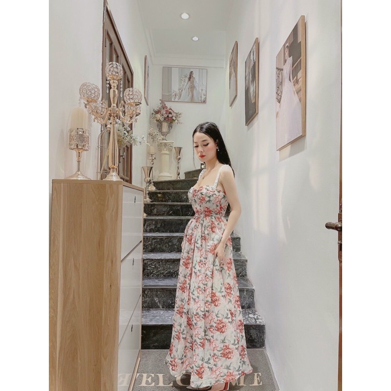 Váy maxi tơ hoa cao cấp | BigBuy360 - bigbuy360.vn