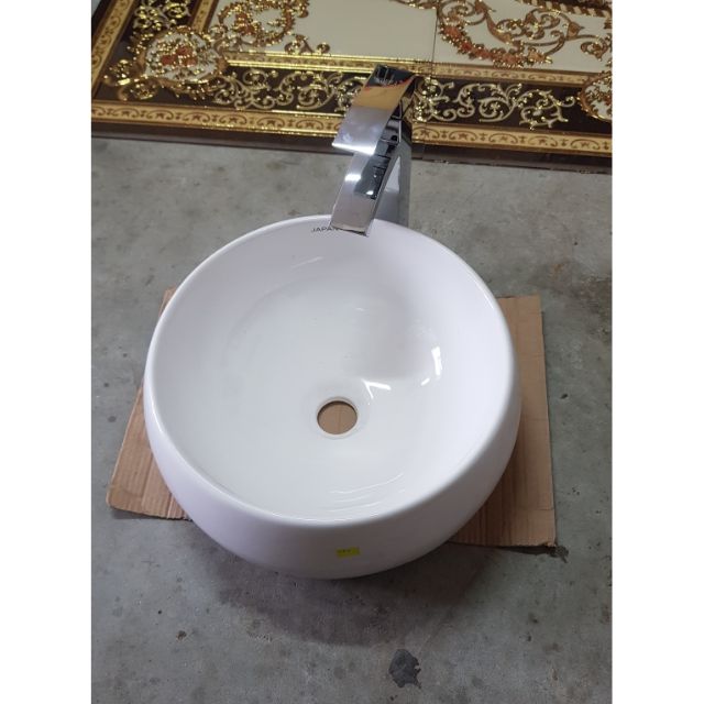 Chậu tròn lavabo bàn đá 40x40x16