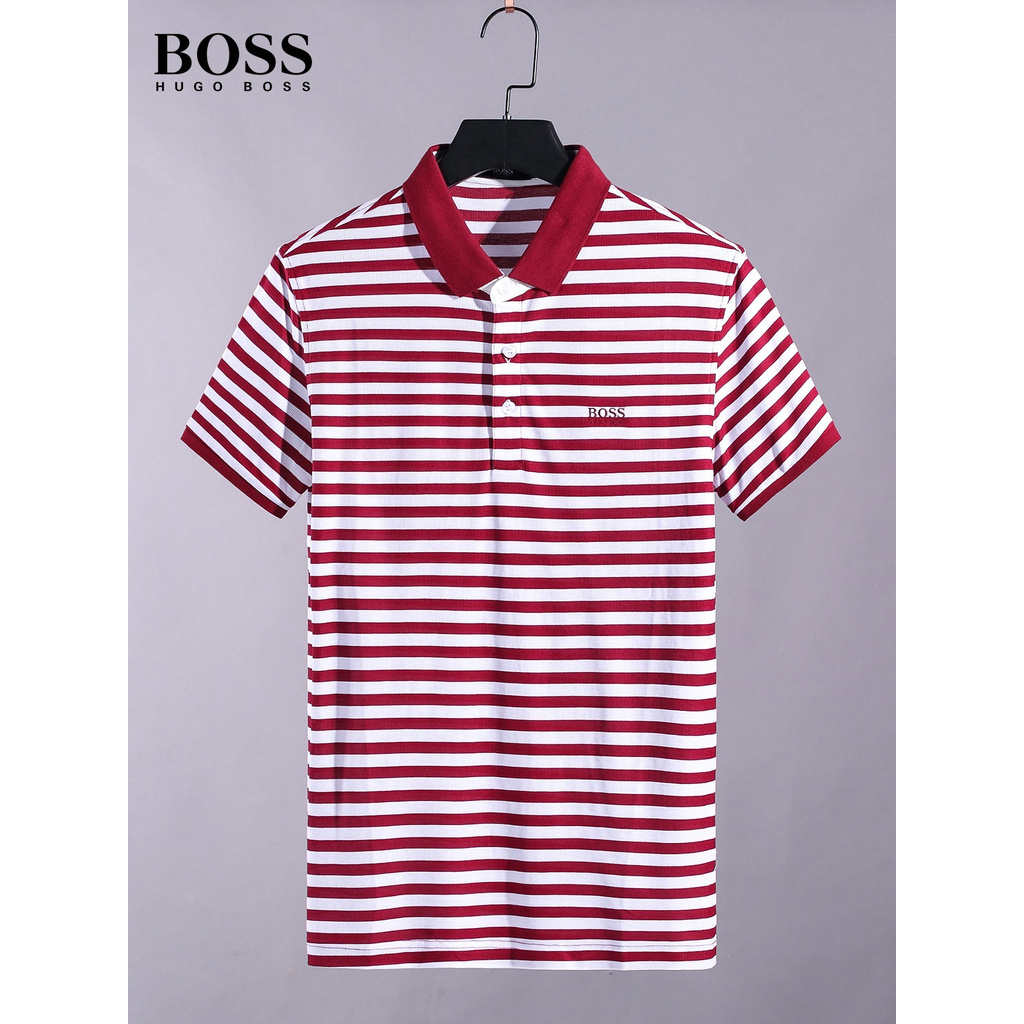 Original 2021 Latest Hugo Boss Men's Stripe Short Sleeve Polo Shirts Size: M-3XL 007724