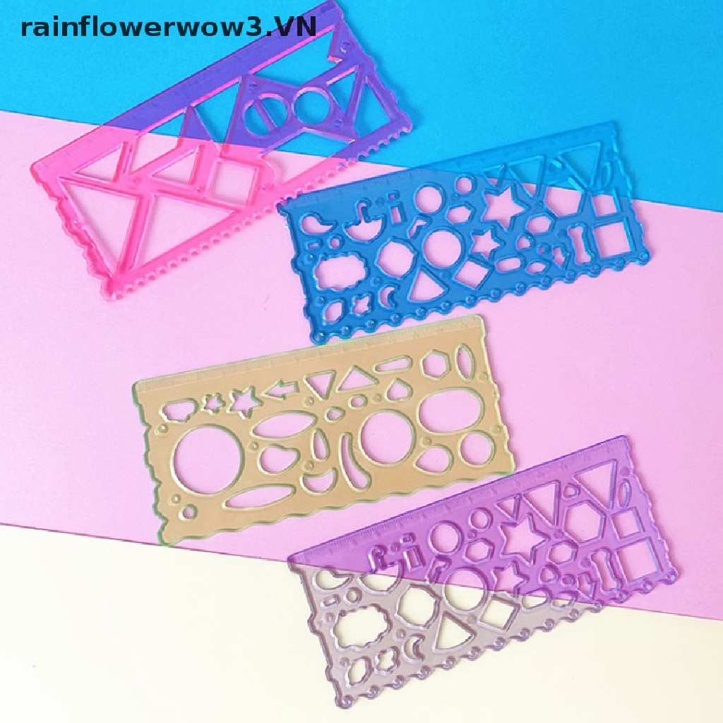 Bộ 1 / 4 Thước Mẫu Vẽ Tranh Phong Cảnh Động Vật Khác Nhau Vui Nhộn