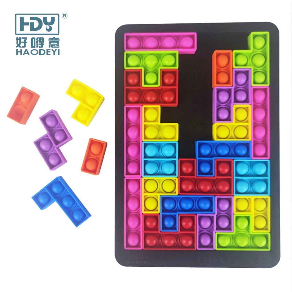 Pop It xếp hình Đồ chơi nhấn bóng HAODEYI hình miếng xếp hình dùng rèn luyện sự tập trung giảm bớt căng thẳng
