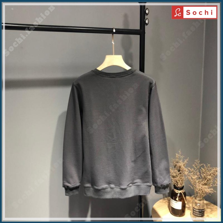 Áo thu đông Hàn Quốc, áo nam sweater cổ tròn mịn đẹp giữ nhiệt in Gấu Xếp mã SW81.2 | BigBuy360 - bigbuy360.vn