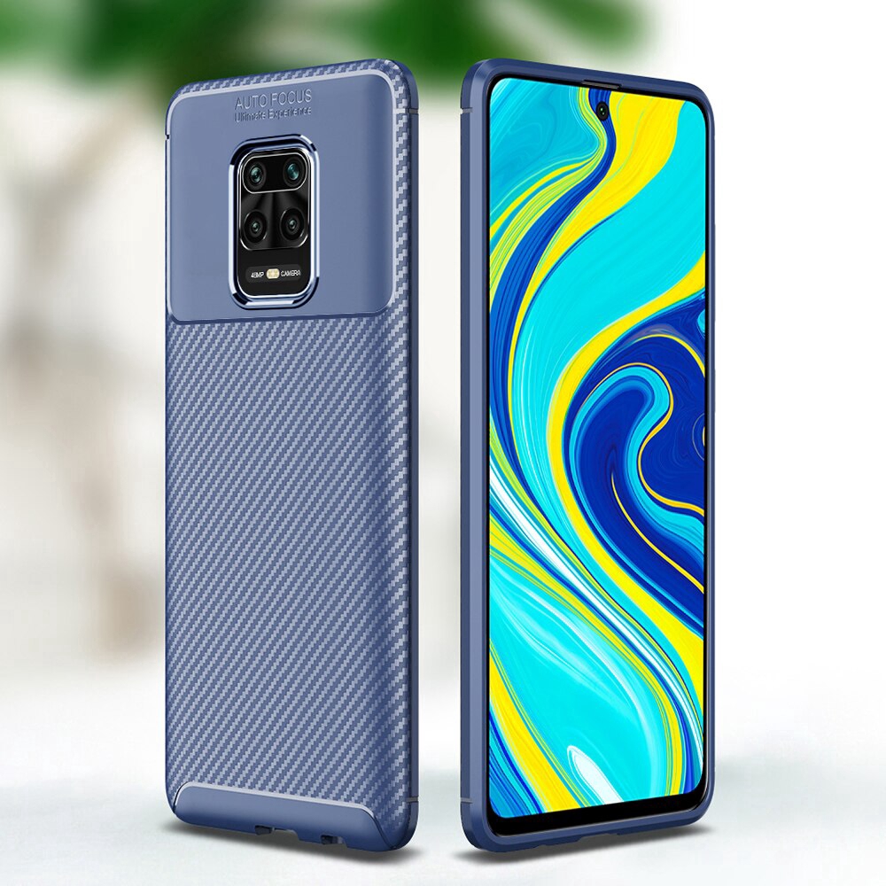 Ốp điện thoại sợi carbon sang trọng chống sốc cho Xiaomi Redmi Note 9S Note 9 Pro