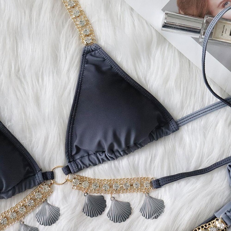 Bộ Đồ Bơi Bikini Hai Mảnh Có Đệm Nâng Ngực Kiểu Brazil Gợi Cảm Cho Bạn Gái