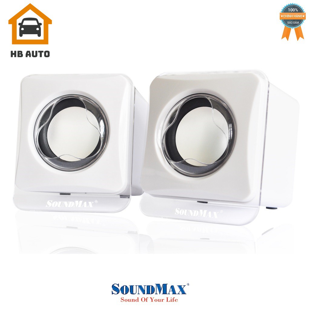 Loa vi tính Soundmax A-120 2.0 6W RMS Trắng – Hàng chính hãng