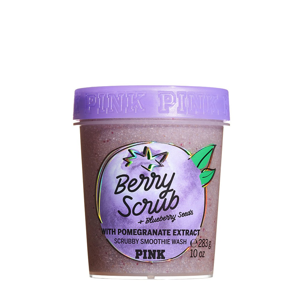 Sữa tắm tẩy tế bào chết Victoria's Secret PINK Berry Scrub Scrubby Smoothie Wash with Pomegranate Extract 283g (Mỹ)
