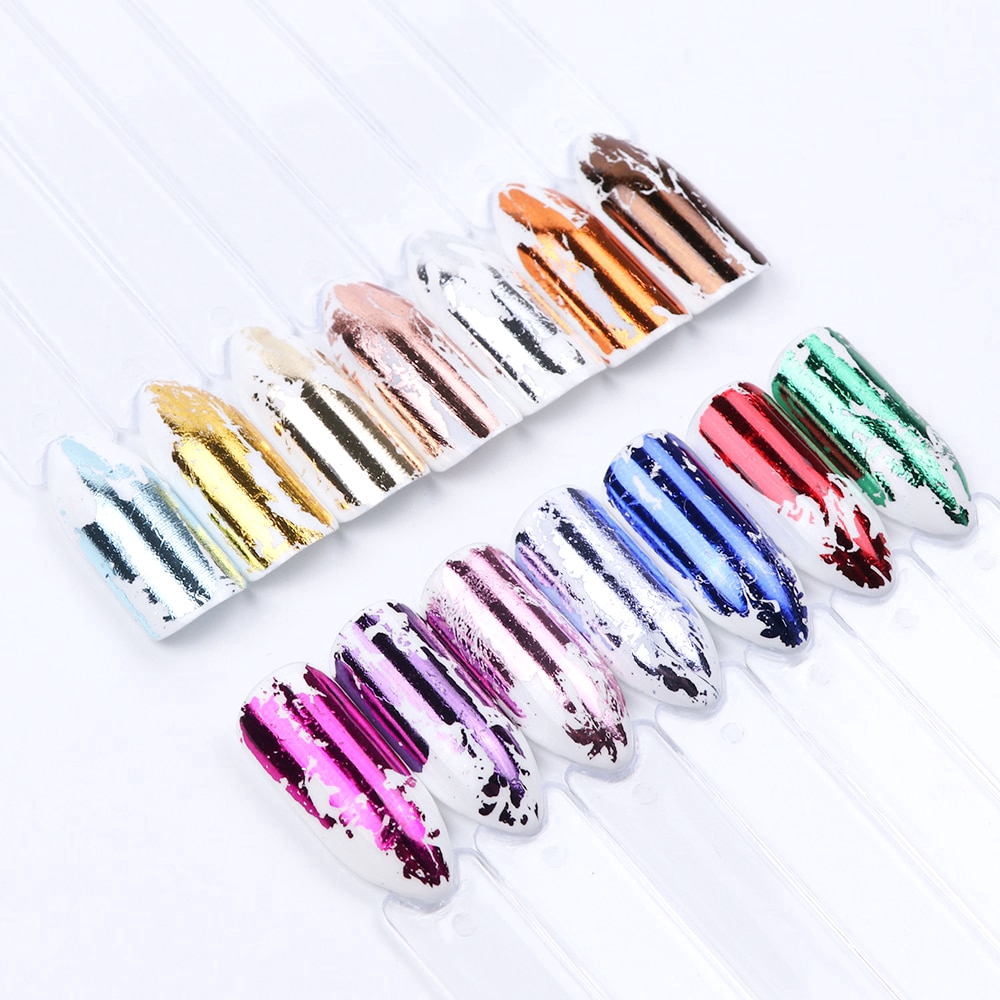 Set 14 giấy bạc nhiều màu tùy chọn dùng trang trí móng tay
