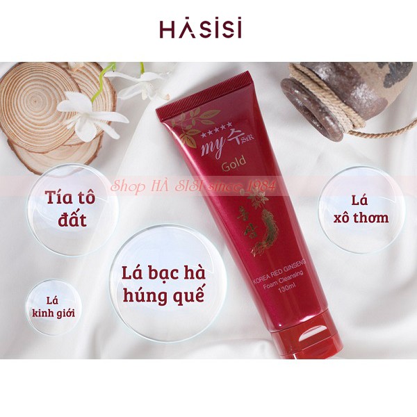 Sữa Rửa Mặt Nhân Sâm MY GOLD KOREA RED GINSENG FOAM CLEANSING 130ml