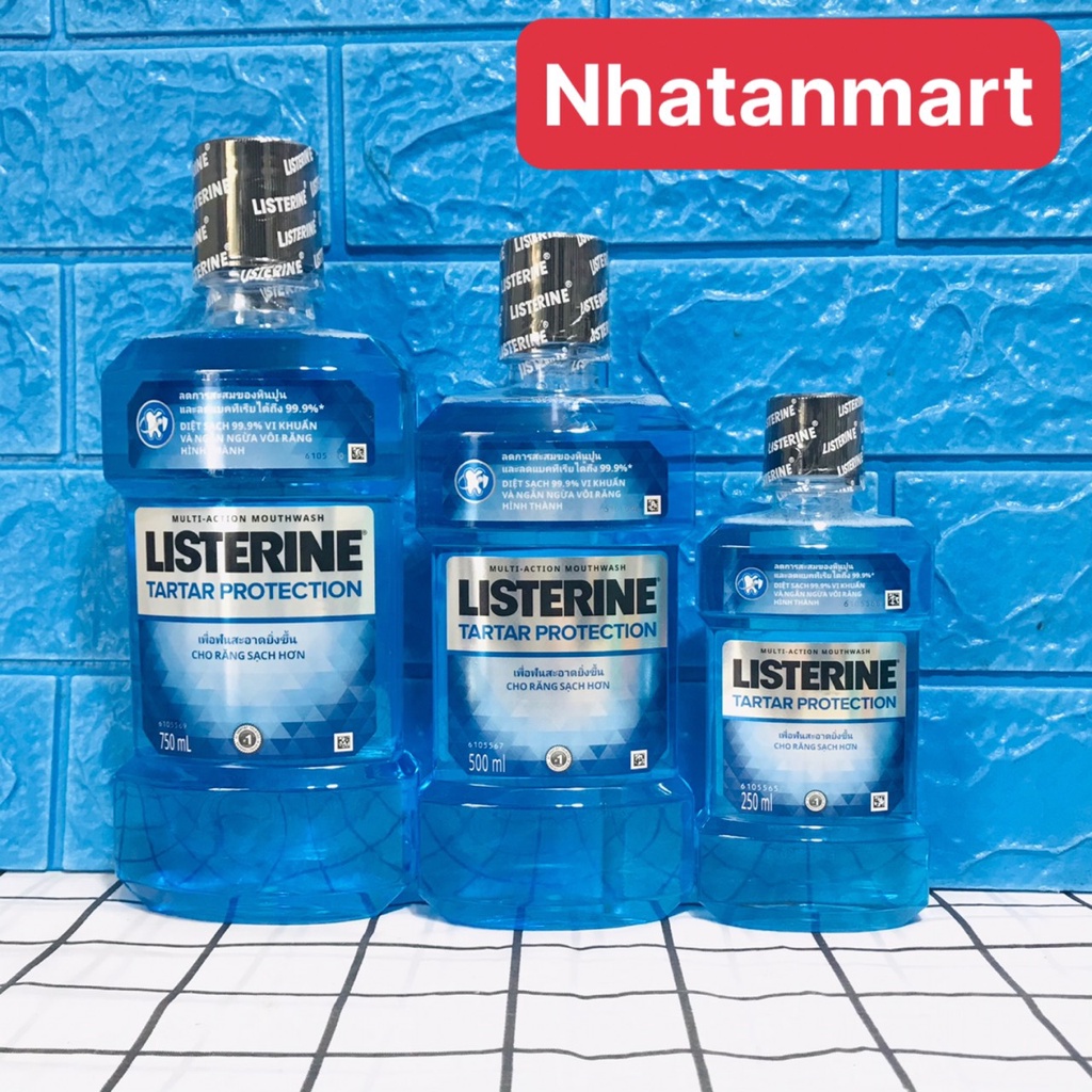 (250ML, 500ML-750ML) Nước súc miệng ngăn ngừa mảng bám Listerine Tarta