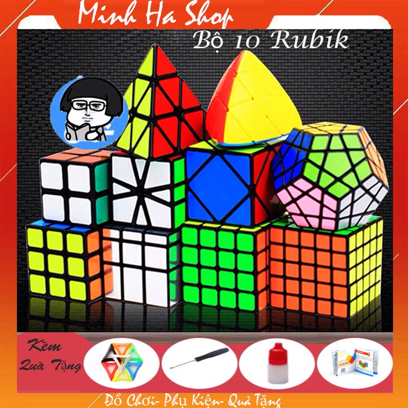 Trọn Bộ 10 Rubik Biến Thể Megaminx - Pyraminx - Skewb - Mirror - Mastermorphix - Square-1