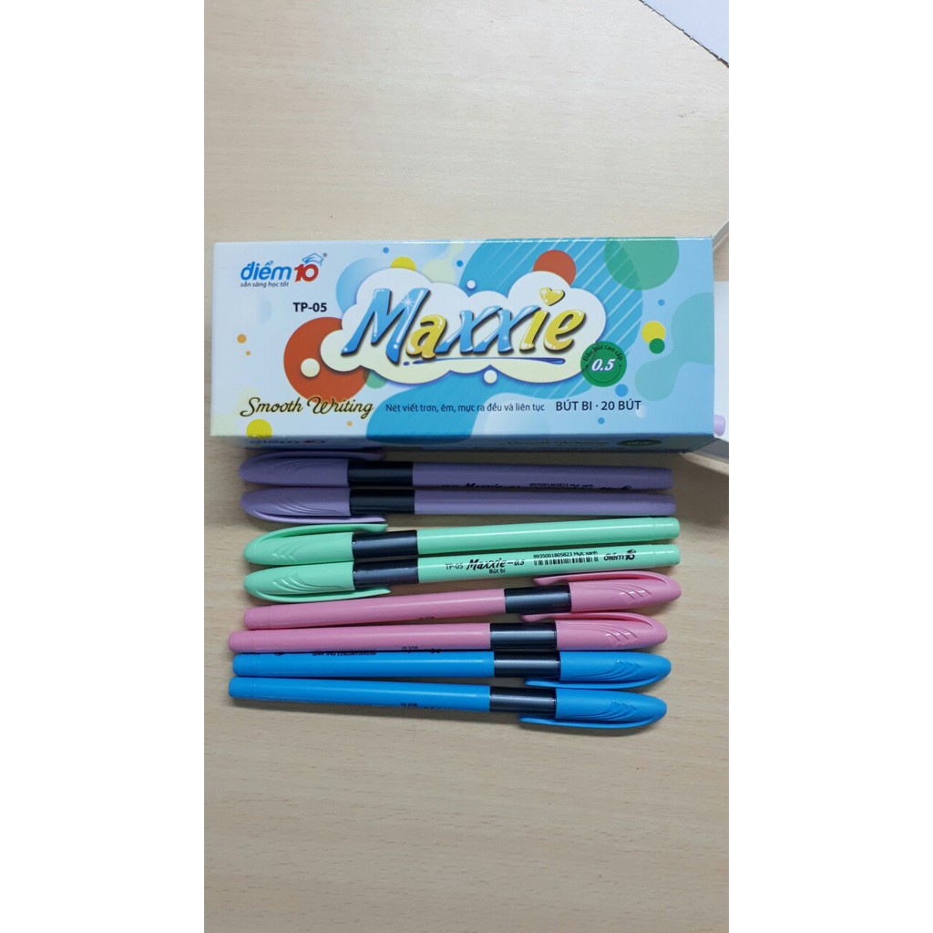 HỘP 20 CÂY BÚT MAXXIE NGÒI 0.5MM NHIỀU MÀU SIÊU CUTE