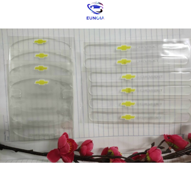 [CHEVROLET] Bộ 10 Miếng Dán Silicon Chống Xước Hõm Cửa, Tay Nắm Cửa , Gương Ô Tô Xe Hơi Có Logo Hãng Xe Chevrolet