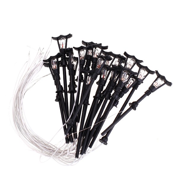 20pcs Model Layout Single Head Garden Lamppost Lamp 1/100