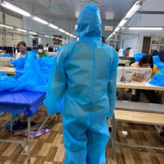 Quần áo phòng dịch đã kiểm định hàng đẹp sịn màu xanh