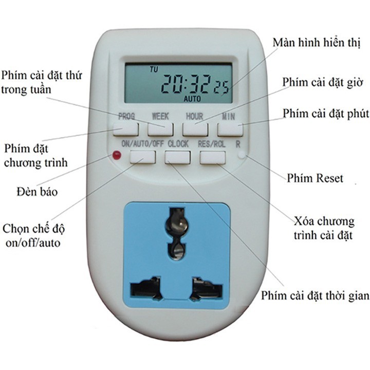 Ổ cắm hẹn giờ lập trình điện tử AL-06