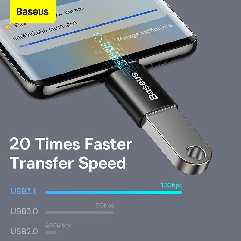 Đầu chuyển đổi BASEUS USB 3.1 Type C sang USB cao cấp thích hợp cho  pro Air Samsung S10- HSHOP