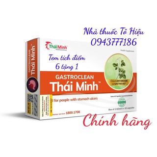 GASTROCLEAN THÁI MINH (Chính hãng) 6 tặng 1 - DÙNG CHO NGƯỜI VIÊM LOÉT DẠ DÀY - HỘP 20 VIÊN