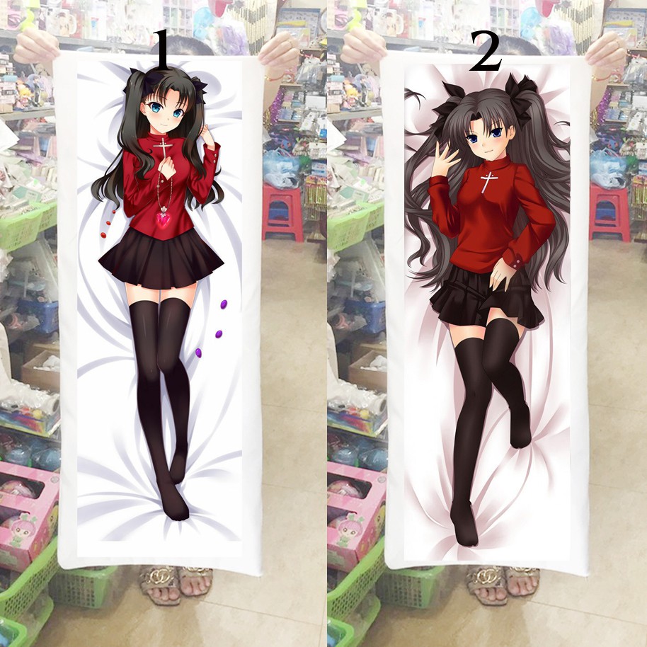 Gối ôm dài  Gối ngủ Fate Stay Night Rin Tohsaka có ruột bông 1mx40cm(Tặng 1 poster hoặc 1 huy hiệu)