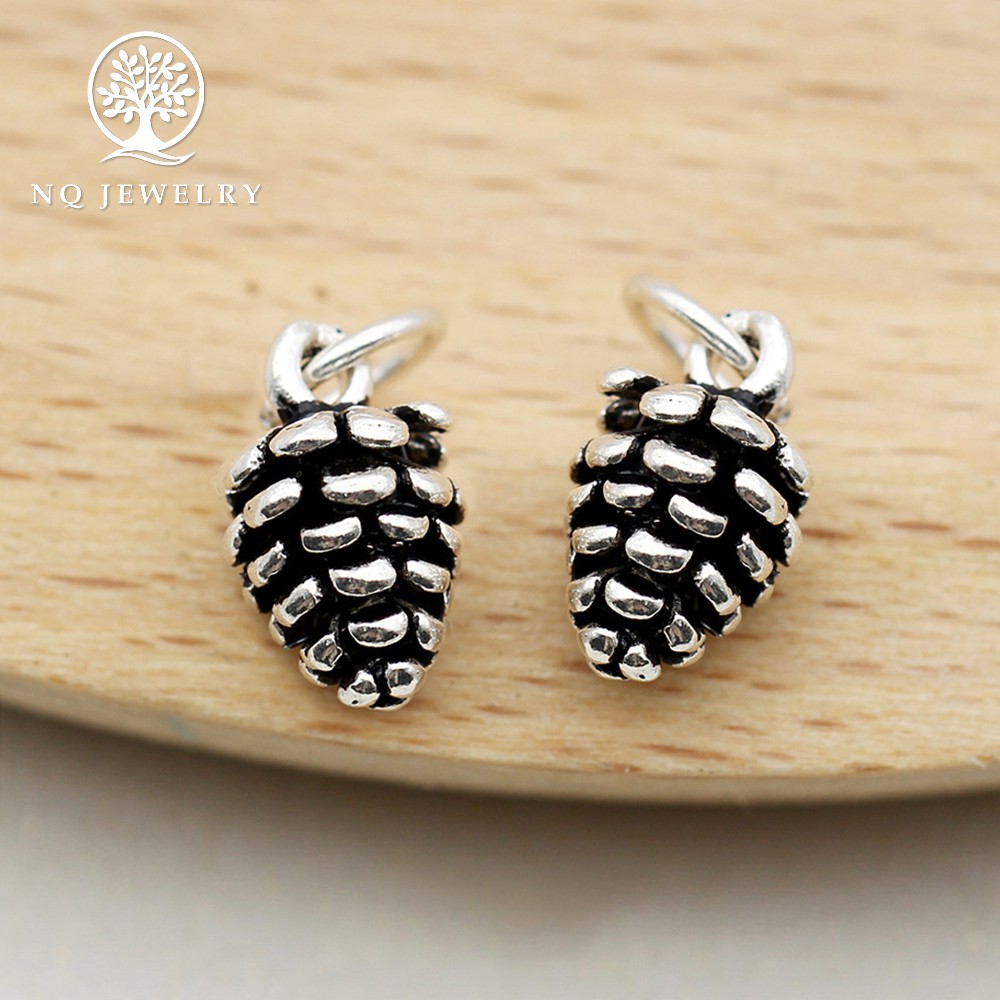 Charm bạc mặt cây thông nhỏ treo - NQ Jewelry