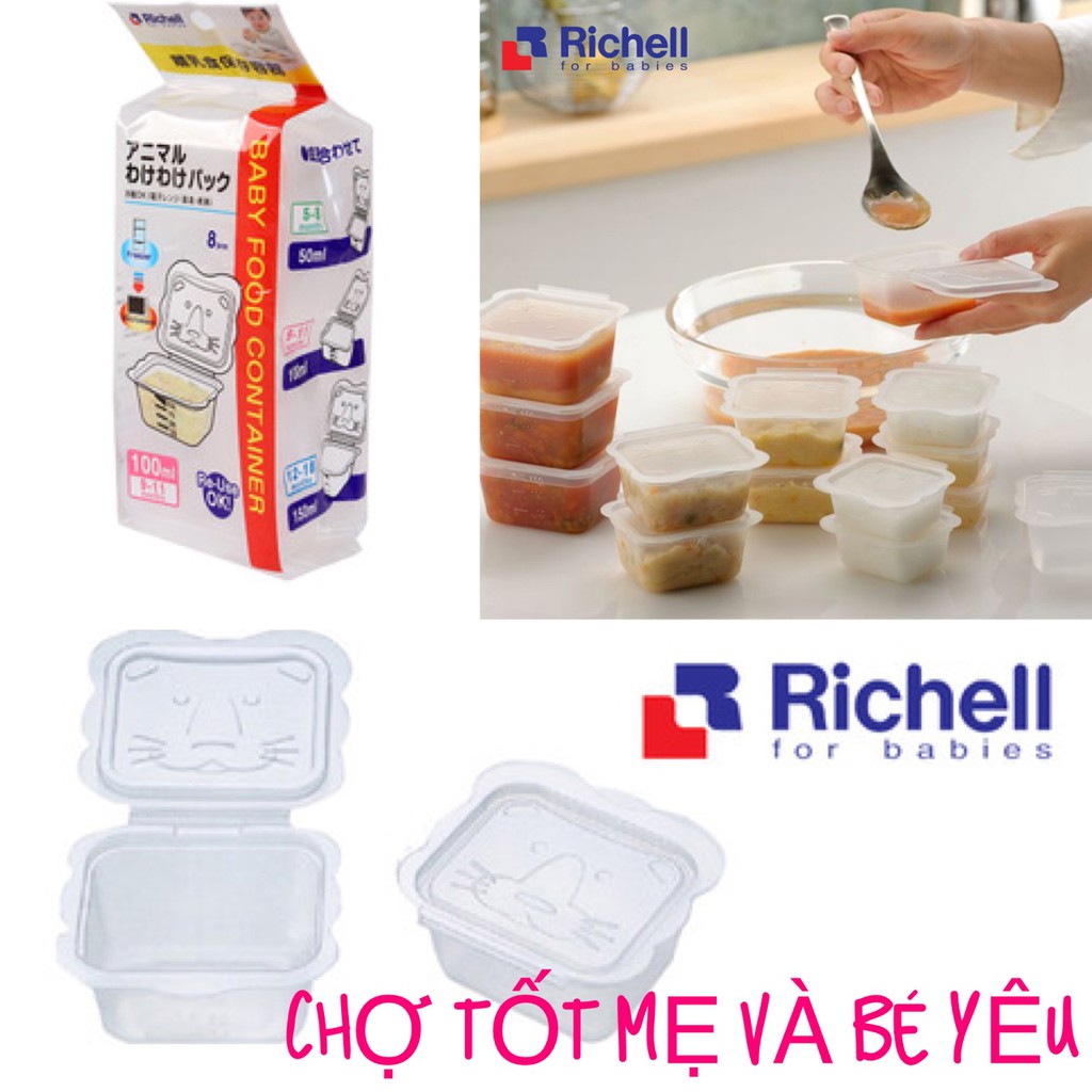 BỘ HỘP CHIA THỨC ĂN RICHELL 50ML/100ML/150ML NHẬT BẢN