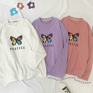 Áo Tay Dài POXFFEE Long Sleeve Form Rộng Ulzzang Unisex (Ảnh Thật)