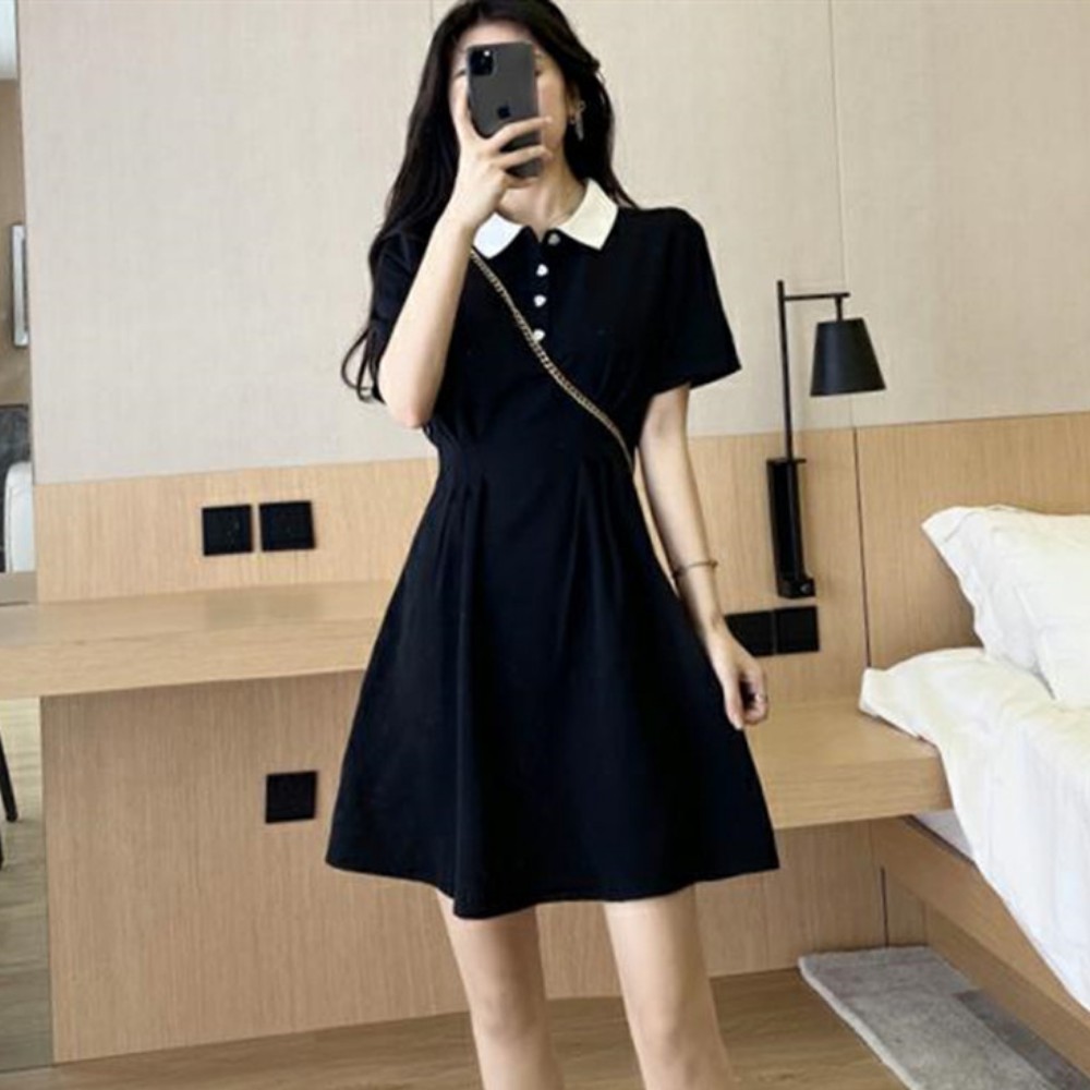 Váy nữ , váy nữ dáng chữ A polo cổ bẻ trẻ trung năng động phong cách hiện đại ATILA SHOP. | BigBuy360 - bigbuy360.vn