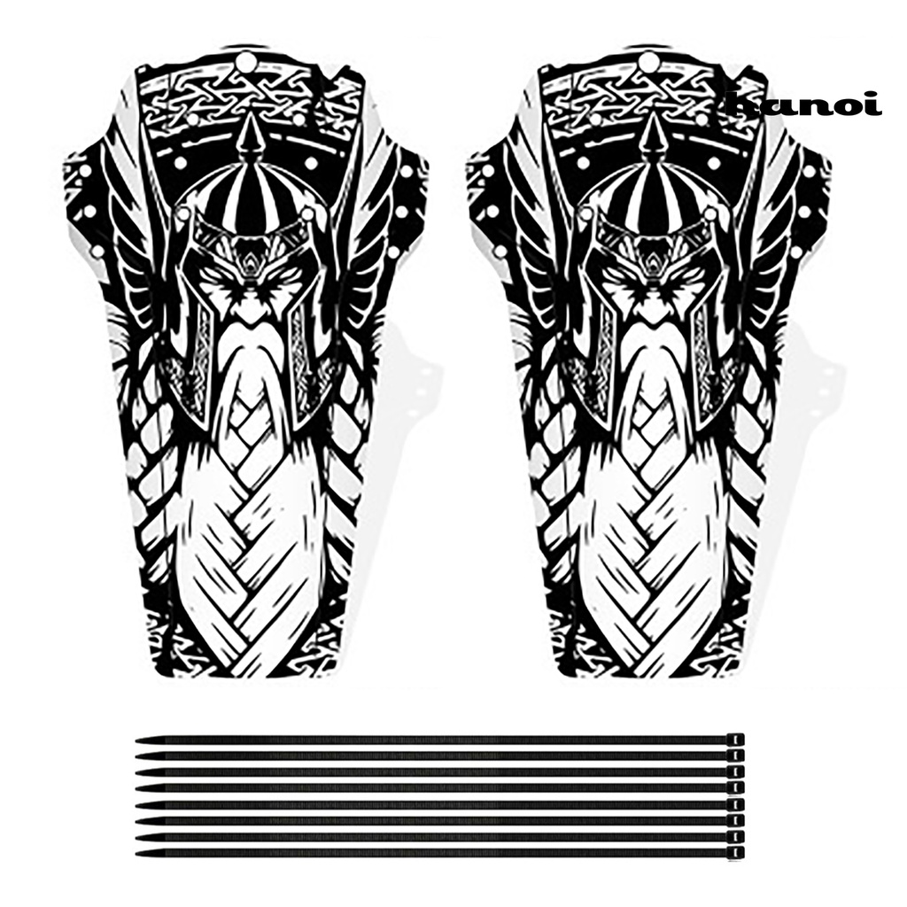 Set 2 tấm chắn bùn trước và sau xe đạp MTB họa tiết samurai