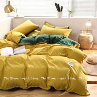Set Chăn Ga Gố Cotton Tici 4 món - Phối Vàng Xanh (Hàng loại 1)