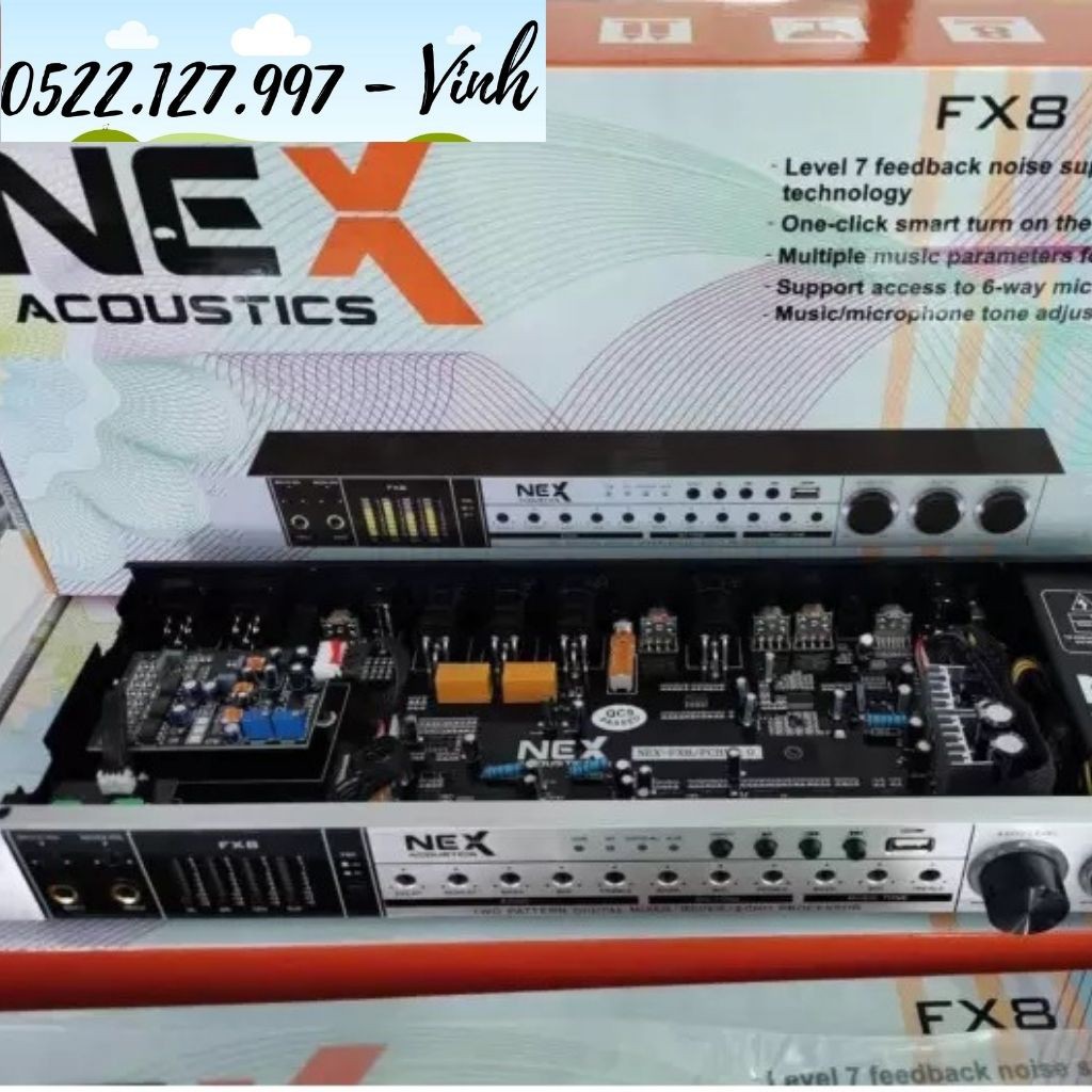 Vang cơ Nex Acoustic FX8  cao cấp ( Full Box ), thiết bị chống hú - Gia Khang Shop