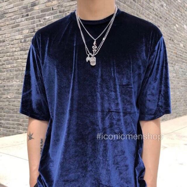 Áo thun nhung nam sang trọng, bóng bẩy, nổi bật