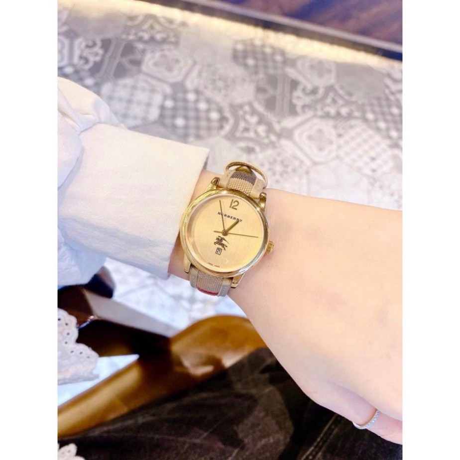 Đồng hồ nữ buberry  dây hoa văn cách tân thời thượng hợp trend giới trẻ, chống nước, bảo hành 12 tháng