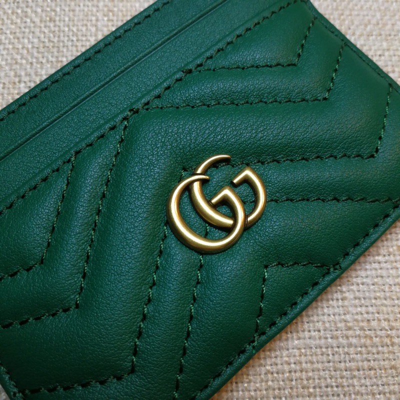 ví bóp đựng thẻ logo chữ G đôi đính mặt da cao cấp gucci GC GG